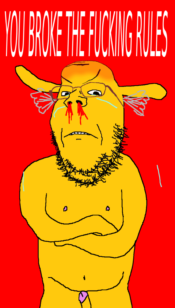 angry animated animation beard blood dog ext=gif frown janny nipple rules seething variant:gapejak video yelling yellow // 700x1230 // 347.9KB