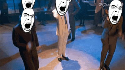 4soyjaks angry animated bar black_skin clothes dance full_body glasses hair irl michael_jackson music open_mouth shadow smooth_criminal soyjak spotlight stubble suit tilt variant:cobson white_skin // 400x224 // 1.2MB