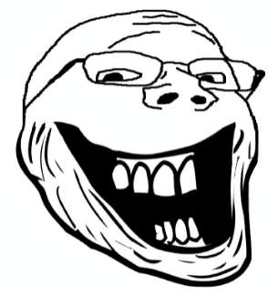 animated glasses inverted open_mouth smile soyjak trollface variant:gapejak zoom // 305x325 // 124.9KB