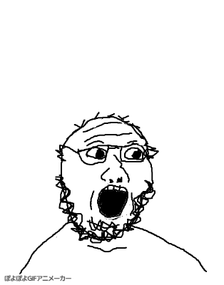1_soyjak Higgins Variant:Higgins animated balding beard dance ext=gif gape glasses hair poyopoyo // 314x400 // 172.4KB