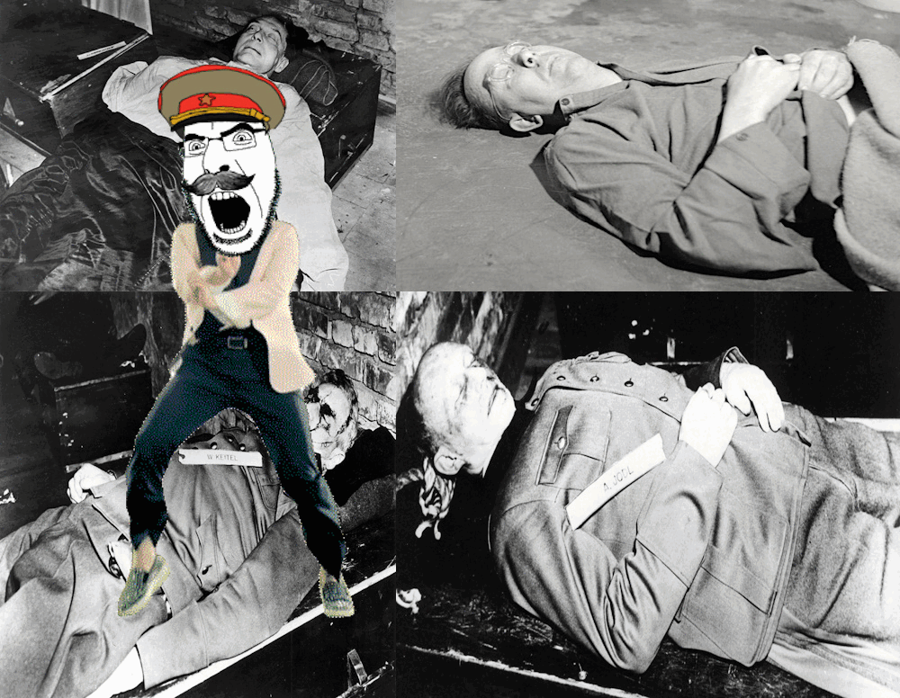 alfred_jodl communism dance gangham_style heinrich_himmler hermann_goering joseph_stalin nazism soyjak suicide variant:cobson wilhelm_keitel // 1000x776 // 9.0MB