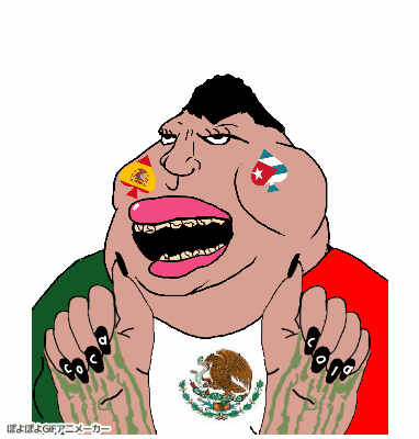 ace_of_spades blacked brown_skin coca_cola corrected eyelashes fat flag:cuba flag:mexico flag:spain grease hand hands_up jump lips lipstick meta:op_took_a_selfie_of_xerself meta:tagme mexico meximutt mouth_openth nails open_mouth satoko_houjou(namefag) subvariant:mexislut teeth variant:meximutt // 382x400 // 391.3KB
