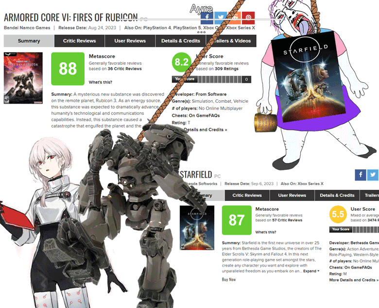 animated anime armored_core armored_core_vi glasses hanging metacritic robot starfield tranny variant:bernd video_game // 780x633 // 1.4MB