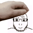 animated bald glasses hand petpet petting smile soyjak stubble subvariant:lawrence variant:markiplier_soyjak // 112x112 // 22.2KB