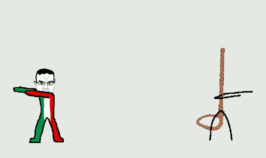 angry animated anime bloodshot_eyes clothes crying dead dragon_ball ext=gif full_body fusion fusion_dance glasses glowing hair hanging italy light manga meta:tagme noose redraw soyjak suicide text tongue traced variant:bernd variant:chudjak white_skin writing // 871x517 // 731.9KB
