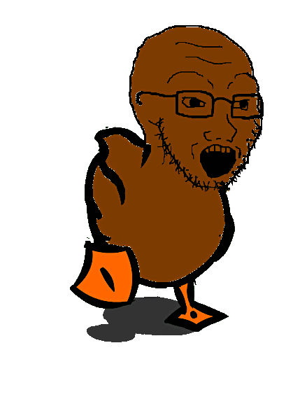 animal animated black_skin duck glasses open_mouth series:animaljaks soyjak stubble variant:soyak // 409x600 // 169.2KB