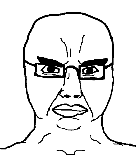 angry animated glasses side_profile soyjak spin subvariant:chudjak_front variant:chudjak // 466x554 // 57.4KB
