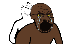 2soyjaks angry animated arm brown_skin crying distorted doggy_style glasses grin hand lips nigger raised_eyebrow sex stubble subvariant:wholesome_soyjak thick_eyebrows transparent_background variant:gapejak variant:soyak yellow_sclera // 283x185 // 218.1KB