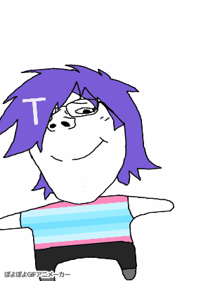 Terryjak angry covered_eyes femjak flag:transgender_pride_flag ftm jump pointing pooner purple_hair sign subvariant:terryjak terry_crews(namefag) trans trans_flag variant:gapejak // 296x400 // 395.5KB