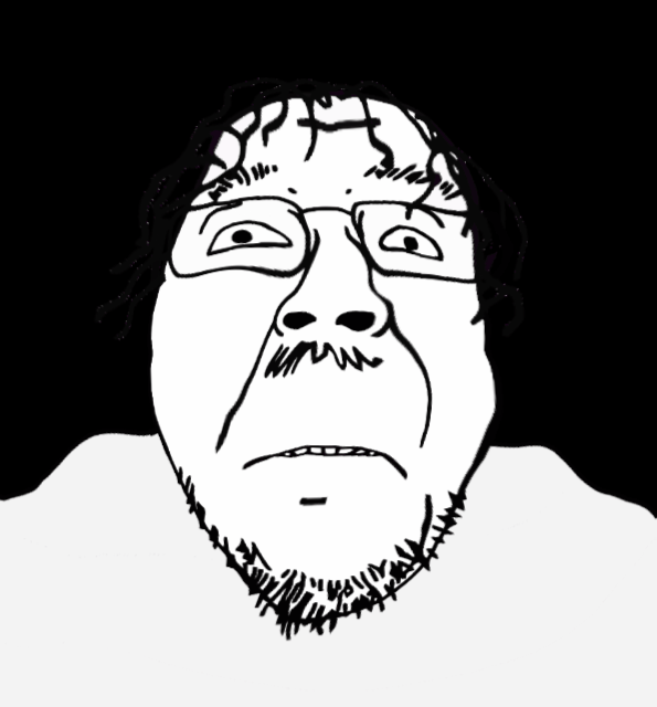 animated clothes frown glasses hair moshed mustache sad soyjak stubble variant:bernd // 595x640 // 2.8MB