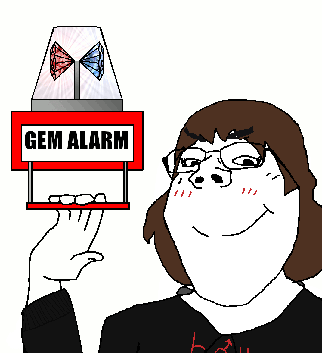 alarm animated boymoder brown_hair gem gem_alert glasses hair hand police_light smile subvariant:gapejak_female tranny variant:gapejak // 1070x1172 // 465.3KB
