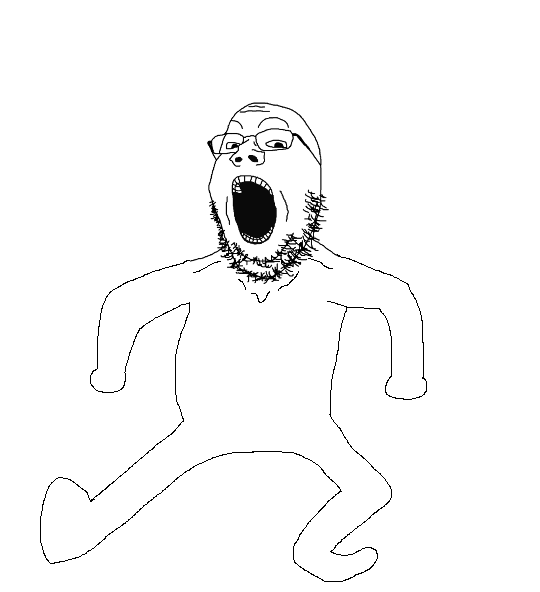 animated arm bald dance double_chin eyebrows foot full_body gape glasses hand leg nose selfish selfish_little_fuck teeth torso variant:gapejak white_background white_skin white_teeth // 1080x1185 // 239.9KB