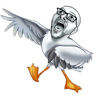 animated glasses open_mouth scuttle seagull soyjak stubble the_little_mermaid variant:unknown // 344x334 // 132.9KB