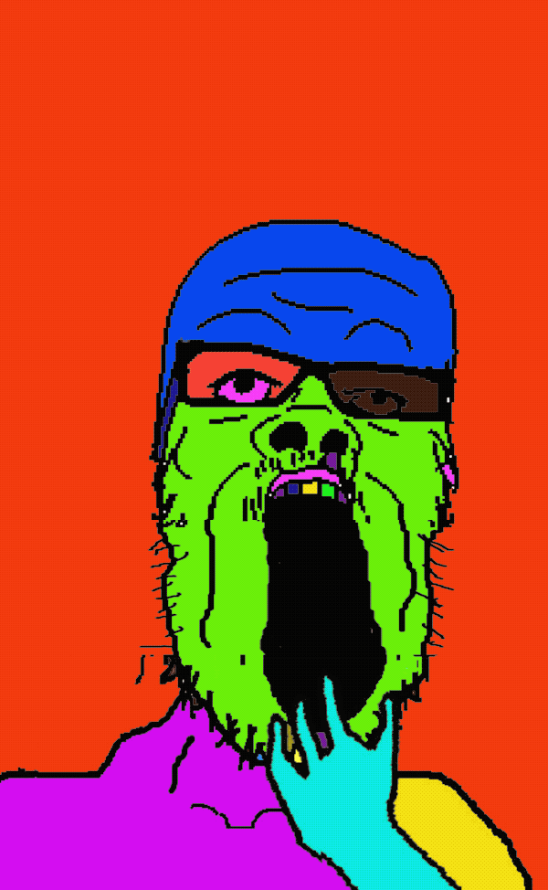 animated arm colorful glasses hand mustache open_mouth soyjak stretched_mouth strobe stubble variant:a24_slowburn_soyjak // 600x974 // 505.5KB
