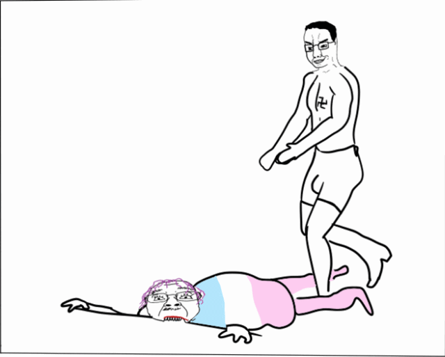 2soyjaks american_history_x animated arm blood bloodshot_eyes brain crushing crying curb_stomp frown full_body glasses gore hair hand headstomp leg murder mustache nazism open_mouth purple_hair rope smile smirk smug soyjak stomp swastika tranny variant:bernd variant:chudjak // 640x513 // 386.8KB