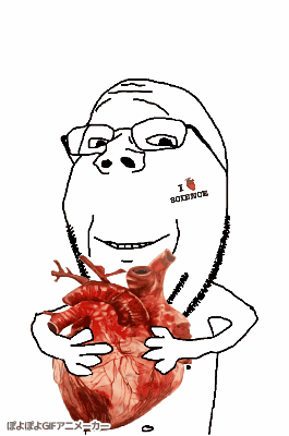 arm byonbyon glasses grin hand heart holding_heart holding_object i_love poyopoyo science smile stubble subvariant:wholesome_soyjak tattoo variant:gapejak // 265x400 // 650.6KB