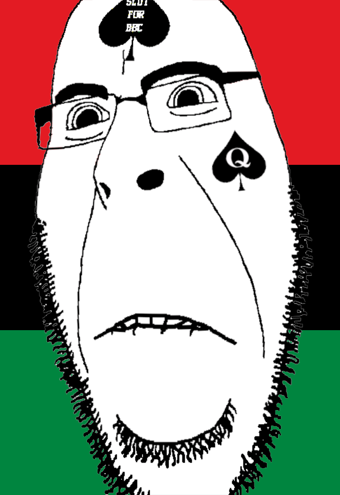 animated biting_lip closed_mouth deformed flag frown glasses soyjak stubble subvariant:hornyson tattoo variant:cobson // 680x991 // 170.6KB