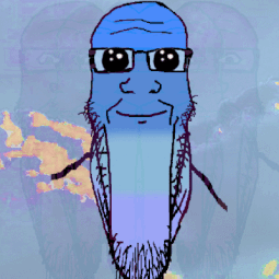 animated blue_skin calm closed_mouth glasses hair oh_my_god_she_is_so_attractive purple_skin schizo sharp_teeth soyjak stretched_chin stubble subvariant:schizojak variant:markiplier_soyjak // 255x255 // 1.6MB
