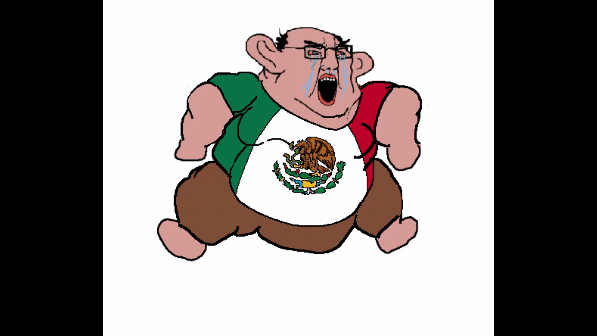 angry animated bloodshot_eyes clothes crying ear fat full_body mexico meximutt monkey_dance tshirt variant:chudjak white_skin // 1920x1080 // 4.9MB