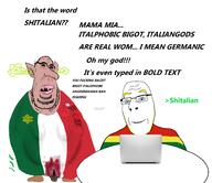 2soyjaks acab amerimutt black_lives_matter blood bolivia brown_skin closed_mouth communism computer country ear fangs fat fist flag flag:bolivia flag:italy flag:transgender_pride_flag full_body fume glasses greentext hair hammer_and_sickle italy judaism mutt neovagina nsfw open_mouth pointy_ears poop smile soyjak star_of_david stinky stubble subvariant:blobson subvariant:hornyson subvariant:nucob text tranny typing vagina variant:cobson yellow_hair // 1934x1672 // 470.9KB
