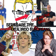 albania aryan balkan blue_eyes buff europe flag flag:serbia kosovo_is_serbia meme serbia subvariant:muscular_chud text variant:chudjak yellow_hair // 1179x1174 // 1.2MB