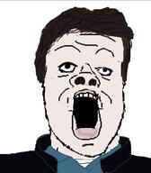 baneposting batman_(series) cia_(the_dark_knight_rises) clothes dc_comics hair open_mouth soyjak the_dark_knight_rises variant:a24_slowburn_soyjak white_skin // 640x730 // 168.2KB