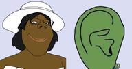 big_ear black_skin dress ear frog listening me_when_a_trans_woman_of_color_is_speaking pepe subvariant:gapejak_female variant:gapejak // 405x214 // 54.7KB