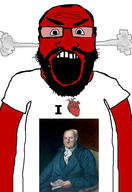 Elias_Boudinot angry balding beard clothes glasses hair heart i_love open_mouth red_skin soyjak subvariant:science_lover tshirt variant:markiplier_soyjak // 2819x4096 // 794.3KB