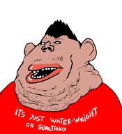 amerimutt brown_skin clothes ear fat hair mustache nikocado_avocado open_mouth soyjak subvariant:impish_amerimutt subvariant:meximerican text variant:impish_soyak_ears // 888x976 // 40.4KB