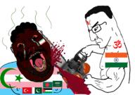 2soyjaks aryan bindi black_lives_matter black_skin blood bloodshot_eyes blue_eyes chainsaw crescent_and_star flag:bangladesh flag:india flag:map flag:minor_attracted_person flag:pakistan flag:palestine flag:saudi_arabia flag:transgender_pride_flag flag:turkiye hindu hinduism hinduism2soyjaks holding_chainsaw holding_object india indian indo-aryan islam meta:tagme mudslime muslims pisslam red_eyes star_and_crescent stinky subvariant:chainsaw_bernd tattoo variant:bernd variant:chudjak // 1238x872 // 415.4KB