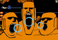 gradius konami laser moai shmup soyjak_trio space spaceship variant:gapejak variant:markiplier_soyjak variant:tony_soprano_soyjak vic_viper video_game // 828x581 // 215.4KB