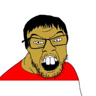 SEA_nigger brown_skin clothes country flag glasses hair indonesia open_mouth seaNIGGER small_eyes soyjak stubble variant:feraljak // 1500x1500 // 29.3KB