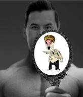 angry bloodshot_eyes clothes fat full_body hair mexican_twink mexico necktie pointing soyjak suit variant:chudjak white_skin yellow_hair // 850x994 // 87.1KB