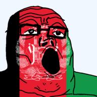 afghanistan country flag flag:afghanistan glasses looking_to_the_right open_mouth soyjak transparent_background variant:tony_soprano_soyjak // 600x600 // 116.2KB