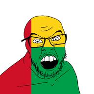 angry country flag flag:guinea_bissau glasses guinea_bissau jacksepticeye looking_at_you mustache open_mouth soyjak stubble teeth variant:feraljak youtube // 1500x1500 // 22.7KB