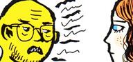 angry artist:unknown black_sclera blue_eyes eyes_like_the_o-o-cean female ginger glasses stubble woman yellow_skin // 1280x600 // 110.4KB