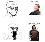 actor arm concerned frown glasses hand hands_up japan open_mouth soyjak soyjak_comic stubble subvariant:soyak_(irritated) subvariant:wewjak text thing_japanese tom_cruise tv_(4chan) variant:soyak // 680x636 // 215.0KB