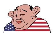 amerimutt balding brown_skin closed_eyes closed_mouth country ear fat flag sad soyjak united_states variant:chudjak // 1127x685 // 54.5KB