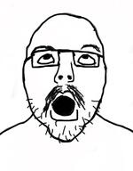 flart glasses open_mouth soyjak tiktok variant:flartson // 410x524 // 33.3KB