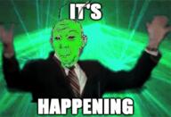 animated antenna cheering clothes cricket dance green_skin insects lights meme necktie red_eyes ron_paul series:crickjaks tuxedo variant:carterjak variant:kuzjak waving // 312x213 // 1.0MB