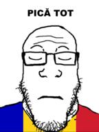 closed_eyes closed_mouth clothes country flag glasses its_over romania romanian_text soyjak stubble text variant:markiplier_soyjak // 1080x1440 // 409.9KB