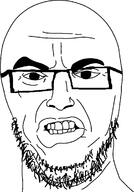 angry clenched_teeth closed_mouth glasses soyjak stubble the_good_doctor variant:surgejak // 830x1187 // 51.3KB