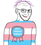 award flag:transgender_pride_flag lipstick purple_hair self_insert smug standing tranny variant:soyak // 548x600 // 58.4KB