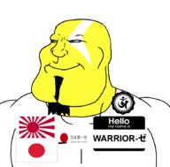 Warrior-Z(user) aum_shinrikyo flag:japan flag:japanese_empire hello_my_name_is_(sticker) japan japanese_text series:keep_raging_on_them subvariant:mexiaryan // 886x872 // 101.7KB
