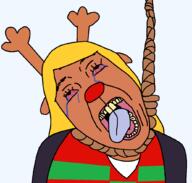 ack antler antlers crying deltarune furry hanging monster noelle_holiday reindeer rope tranny vest yellow_hair // 1033x983 // 38.7KB
