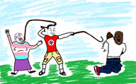 basketball_shoes blue_background cargo_shorts clothes crying dress glasses grass gynaecomastia heart jeans nazism nike noose rope sagging_pants sandals sky sock swastika tongue tranny underpants variant:a24_slowburn_soyjak variant:bernd variant:chudjak variant:gapejak whip // 3275x2035 // 1.4MB