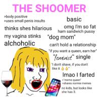 female feminist glass glasses hair iphone makeup open_mouth phone soyjak stubble subvariant:female_soyak text variant:soyak wine wine_aunt yellow_hair // 680x680 // 425.4KB