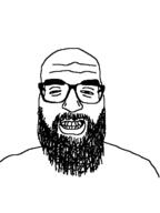 beard clenched_teeth closed_mouth glasses soyjak variant:unknown // 532x708 // 10.5KB