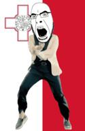 angry animated country cross dance english_text flag flag:malta full_body gangnam_style glasses irl malta open_mouth soyjak stubble variant:cobson // 300x460 // 504.3KB