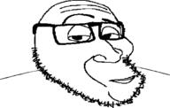 closed_mouth glasses megamind smile smug soyjak stubble variant:smugjak // 1405x890 // 54.6KB